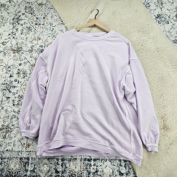 Aerie Real Crew Sweatshirt Pullover Purple Medium - Picture 1 of 6